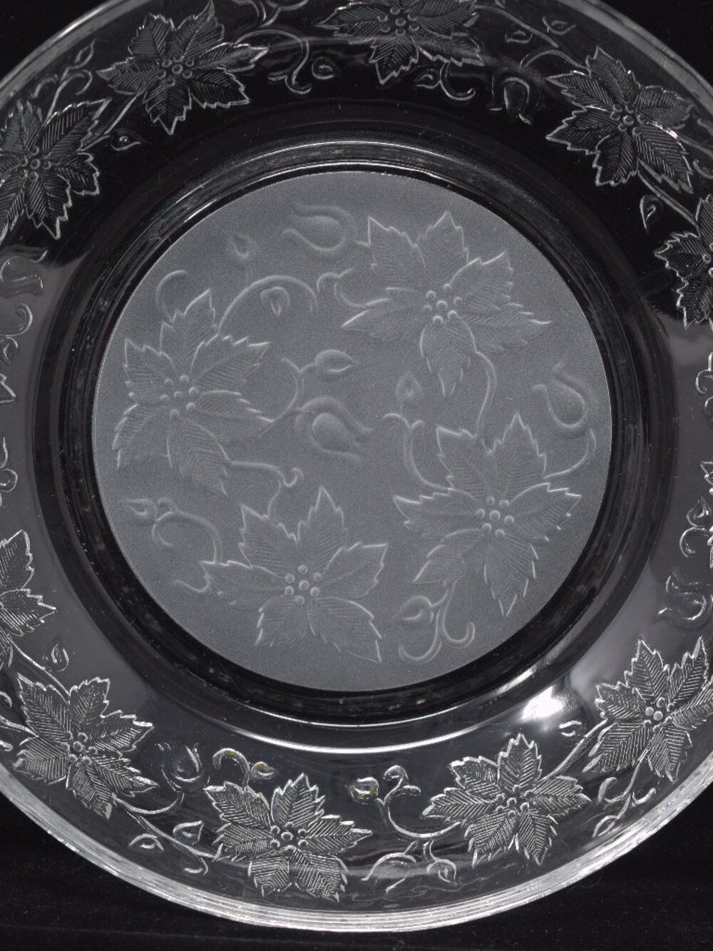 Princess House Fantasia Individual Pasta Bowl 8.5 in Clear Glass Embossed Floral - Picture 2 of 11